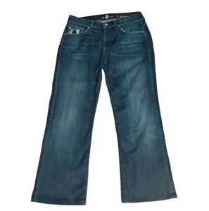 7 For All Mankind "A" Pocket Distressed Bootcut Jeans Size 33